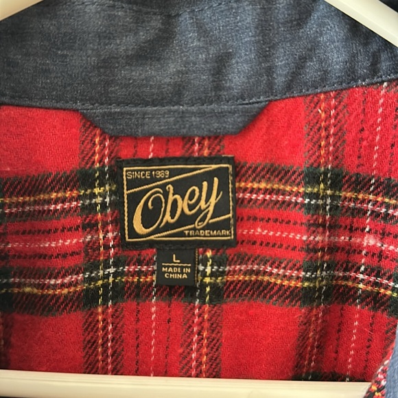 Men’s Obey ranger jacket, color blue, size Large - Picture 2 of 4